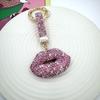 Produto Acabado com Diamantes, Boca Amarela Cheia de Diamantes, Argila Macia Joias Criativas Chaveiro Pingente Acessórios Pingente de Bolsa DIY