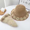 Sombrero de Paja Tejido a Mano para Vacaciones de Verano, Playa, con Ala Grande, Protector Solar, Anti-ultravioleta, para Sombra Facial, Moda para Mujer