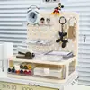 Estante de almacenamiento de escritorio con panel perforado para dormitorio, hogar, dormitorio, organizador de escritorio de estudio, caja de almacenamiento de escritorio para estudiante, venta al por mayor de fábrica
