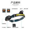 Amazon USB Recargable Impermeable Doble Fuente de Luz para Correr de Noche Montar en Bicicleta Faro Frontal Senderismo al Aire Libre Acampada Sensor Cabeza