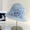 Sombrero de Pescador de Hilo de Cáñamo Estilo Socialité Decoración de Flor Estéreo Sombrero de Sol de Verano para Niños Sombrero de Paja Sombrero de Sol Sombrero de Cuenca Sombrero de Playa Tendencia