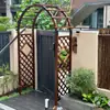 Arcada de Madera Anticorrosiva Soporte para Flores Pérgola Trepadora Valla de Patio Exterior Puerta Estante Decorativo de Arco de Jardín Rejilla Exterior para Uvas