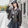 Chaqueta de Piel de Oveja Genuina Haining para Mujer, Estilo Corto, Nuevo Modelo de Tendencia Primavera 2026, Chaqueta de Manga Larga con Cuello Solapa
