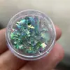 Pó Brocado Nuvem para Nail Art de Celebridade da Internet, Cor Ultra-Fada Sonhadora Aurora Deslumbrante, Pó Opalino Sonhador Iridescente Ultra-Fino, Pó de Veludo para Unhas