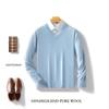 24 Tricô 100% Lã Outono e Inverno Masculino Solto plus size Camisa Básica Masculina Pulôver Gola V Lã Casual