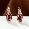 Desea Pendientes Ovales de Aguamarina, Diamante, Circonita, Chapados en Oro Champagne, Pendientes Personalizados para Mujer