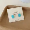 Aretes Ovalados de Colores Frescos para Mujer con Pasadores de Plata, Pequeños y Dulces, Versátiles con Temperamento Dopamina, Aretes Femeninos