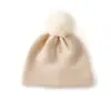 Cachemira 2026 Otoño e Invierno Nuevo Sombrero de Punto de Alta Gama para Mujer, Cálido para Exteriores, Rayas, con Pompón y Protección para Orejas, Sombrero de Punto Casual