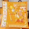 [Versión selva tropical Fubao detalles] Estilo idéntico de la网红 de la red Xiaohong decoración con montura pañuelo de seda sala de estar pañuelo cuadrado de 90 cm