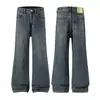 Muxi Ropa Retro Americano Patrón de Bambú Jeans de Pierna Recta Otoño Marca de Tendencia Sueltos Versátiles Pantalones de Pierna Recta Pierna Ancha