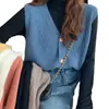 Chaleco para Mujer Otoño e Invierno 2025 Nuevo Estilo Coreano Top sin Mangas Cárdigan Holgado Moda Versátil Cuello en V Tejido