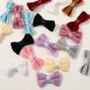 Série Ano Novo Cor Macaron Veludo Mini Laço Acessórios DIY Acessórios de Cabelo para Festas Acessórios de Cabelo Femininos Material Atacado