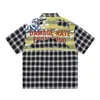 Camisa Xadrez Vermelho Vintage de Manga Curta para Homem, Estilo de Verão de Alta Inteligência, Camisa Fresca e Estilosa com Proteção Solar e Estampa Xadrez