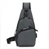 Bolsa de Pecho con Carga USB al por Mayor para Hombre, Mochila de Cuero Impermeable Multifuncional, Bolso Cruzado de Hombro Único de Estilo Coreano de Moda