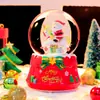 Bola de cristal de Natal produto novo transfronteiriço caixa de música, caixa de música criativa com neve brilhante Papai Noel, presente de feriado