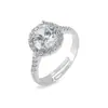 Anillo para Mujer Estilo Europeo y Americano Anillo de Corona con Microincrustaciones de Circonita Color Acero Anillo Ajustable para Dedo Índice Joyería de Diseño de Nicho