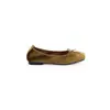 Zapatos súper suaves de piel de oveja~cuero genuino con lazo francés, mocasines poco profundos para mujer, nuevos zapatos de ballet de terciopelo con punta cuadrada