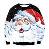 Otoño Navidad 2024 Fabricante Suministro Transfronterizo Santa Claus de Barba Grande Estampado Sudadera de Cuello Redondo Manga Larga Conjunto de Pareja