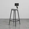 Taburete de Bar de Segunda Mano con Marco de Hierro, para Uso en Casa con Respaldo, Taburete Alto Minimalista Nórdico, Adecuado para Bares, Cafeterías y Uso Comercial, Taburete de Bar para Reuniones