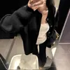 Outono Estilo Solto e Preguiçoso Casaco Casual Cardigã de Tricô Preto de Inverno para Mulheres