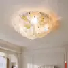 Lámpara de araña para sala de estar estilo francés con flores de cristal, modelo nuevo de espectro completo de alta gama para comedor, dormitorio y estudio