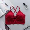 Ropa interior de encaje con almohadilla para el pecho para niña, sexy, con tirantes cruzados, top tubo envuelto en el pecho y base de cintura, sujetador transfronterizo