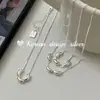 Joia Ins Coreana Nicho Simples Prata Brilhante Prata Esterlina S925 Contas Ovais Emendadas Colar Elegante Versátil e Estilo Exquisito