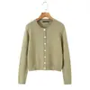 Suéter chaqueta de punto versátil, simple y casual, con un diseño de nicho dulce y suave de estilo francés para otoño