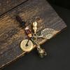 Llavero con colgante de coche Xiangyun Hulu de cobre y latón para hombre y mujer, con forma de moneda de la fortuna, estilo vintage de los cinco emperadores.