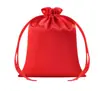 Bolsa de satén con cordón Imitación de seda Mini bolsa para joyas Bolsa para empaquetar joyas y pelucas Bolsa de satén Lista para la venta
