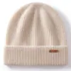 Gorro de Cachemira 100% Cachemira Pura Unisex Siete Agujas Engrosado Simple Versátil Cálido Gorro de Punto Gorro Turbante
