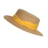 Nuevo sombrero de copa plana de verano sombrero casual japonés para mujer de tres pliegues con decoración sombrero de paja de ala plana protección solar sombrero para el sol al por mayor