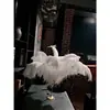 Plumas de Avestruz Reales 10-80CM Blancas Decoraciones para Pasillo de Boda Centros de Mesa Plumas de Avestruz DIY Accesorios Decorativos de Plumas Plumas Grandes