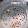 Set Mixto de Pedrería para Uñas con Base Plana Mismo Estilo que la Influencer Wen Jingling Súper Brillantes Mini Aurora Corazón Irregular Accesorios para Uñas