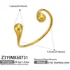 Estilo Sencillo Versátil de Lujo Ligero Francés para el Trabajo Pulsera Abierta de Acero Inoxidable Chapado en Oro de 18 Quilates con Forma de Gota de Agua Joyería para Mujer