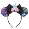 Novos acessórios de cabelo da Amazon Faixa de cabelo do Mickey Faixa de cabelo com show de fogos de artifício do Castelo Acessórios de cabelo para parque de diversões infantil Venda quente transfronteiriça