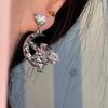 Pendientes de estrella de circonita con forma de corazón, pendientes de celebridades online, pendientes de verano 2023, diseño de nicho, pendientes de elfo lunar.