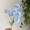 Crisantemo Artificial de 6 Cabezas, Crisantemo Artificial Ping Pong, Flor de Seda para Decoración de Bodas, Flor Artificial de Diente de León, Crisantemo Artificial de Bola, Flor de Bola de Cebolla