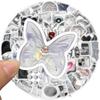 66 Pegatinas de grafiti plateadas simples estilo Ins para equipaje, guitarra, cuaderno, DIY, pegatinas impermeables, pegatinas al por mayor calientes