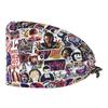 Gorro de trabajo para pediatra con estampado de dibujos animados, gorro quirúrgico de algodón, estampado de enfermera femenina, banda elástica ajustable
