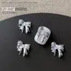 Joyas para Uñas de Aleación con Mariposa Plateada Popular Transfronteriza Combinadas con Joyería para Uñas Tres Dimensionales Flotante Corbata de Moño Metálica Accesorios Decorativos para Uñas Portátiles