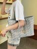 Bolso textil de moda para mujer, gran capacidad, novedad de verano 2024, bolso de hombro sencillo y combinable, bolso de mano elegante para ir al trabajo.