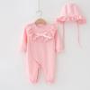 Roupas para Bebês Meninas, Roupas de Algodão Puro para Primavera e Outono, Macacão para Primeiro Mês, Macacão de Engatinhar, Macacão Bebê, Macacão de Engatinhar Estilo Princesa