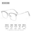 Gafas clásicas de media montura con montura grande para hombre, adelgazantes, montura de titanio ultraligera 911-221F, montura de gafas graduadas de titanio puro, montura de cejas