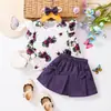 Conjunto de Manga Larga Estampado para Bebé Niña Otoño e Invierno Falda Plisada Conjunto para Niños Pequeños Venta al por Mayor de Fábrica Suministro de Comercio Exterior