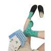 Meias Finas Respiráveis de Malha para Primavera e Verão com Design de Cores Contrastantes e Patchwork, Meias de Cano Médio Estilo College Feminino em Tons Dopamina Coloridos