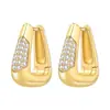 Pendientes Geométricos Transfronterizos Más Vendidos con Piedras y Agujas de Plata 925, Estilo de Nicho de Gama Alta, Pendientes Estilo Ins, Venta al por Mayor para Mujeres