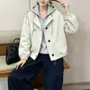 Jaqueta com Capuz Versátil Casual Solta Estilo Coreano Nova Coleção Primavera e Outono para Mulheres com Design Único e Visual Jovem