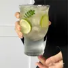 Estilo Ins Popular Taza de Vidrio de Boca Ancha para Jugo Taza Alta Creativa para Café Americano Helado Cerveza Bebidas Venta al por Mayor