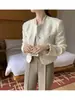 Elegante chaqueta de tweed estilo coreano para mujer, nueva de otoño 2026, top casual holgado, moderno